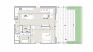 Apartment floor plan, 1 bedroom in Isolana Residences No. 11007