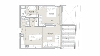 Apartment floor plan, 1 bedroom in Isolana Residences No. 11006