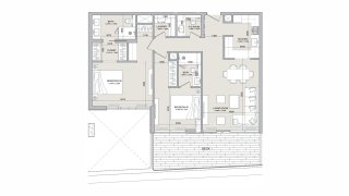 Apartment floor plan, 2 bedrooms in Isolana Residences No. 11009